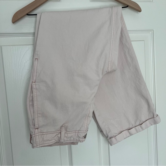 Free People Relaxed Boyfriend Chino Pants Size 26 Pale Pink 100% Cotton - Picture 4 of 10